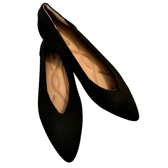 Women's Semwiss Flats Slip Ons Pointed Toe Knit Shoes Black - Size 10 NWOB - Picture 3 of 9